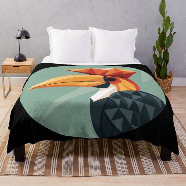 Item preview, Minimalist Rhinoceros Hornbill Vector – Geometric Tropical Bird Design designed and sold by VividOrganica.