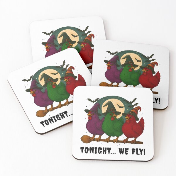 Item preview, Tonight We Fly – Witchy Halloween Chickens designed and sold by Har-vee.