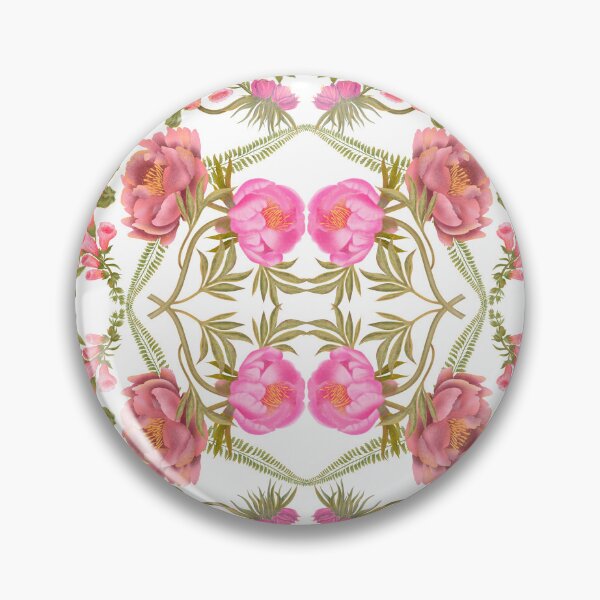 Item preview, Seamless delicate watercolor botanical pattern with pink peonies and other pink flowers designed and sold by Grin Katalina Floral Patterns & Cozy Art.