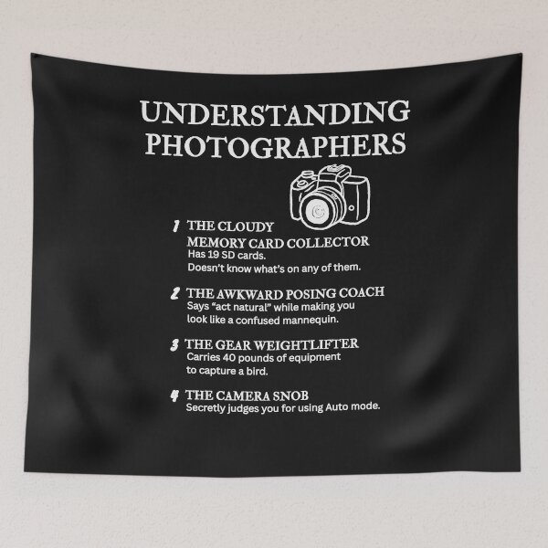 Item preview, UNDERSTANDING PHOTOGRAPHERS – Funny Camera Life Definitions – Black designed and sold by PsyFlow35.