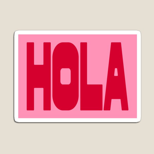 Item preview, Pink And Red Hola Typography designed and sold by ArtVueStudio.