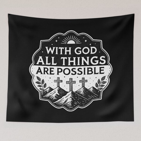 Item preview, Matthew 19:26 With God All Things Are Possible designed and sold by plushism.