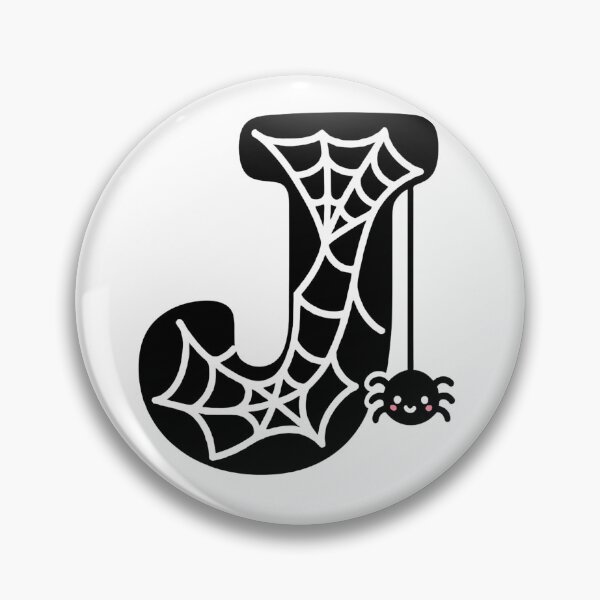 Item preview, Halloween Letter J – Black Spider Web Kawaii Cartoon designed and sold by PrintCreations9.