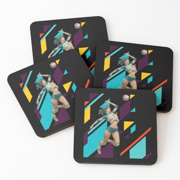 Item preview, Volleyball Spiker Opposite Hitter with Modern Geometric Background designed and sold by daila70.