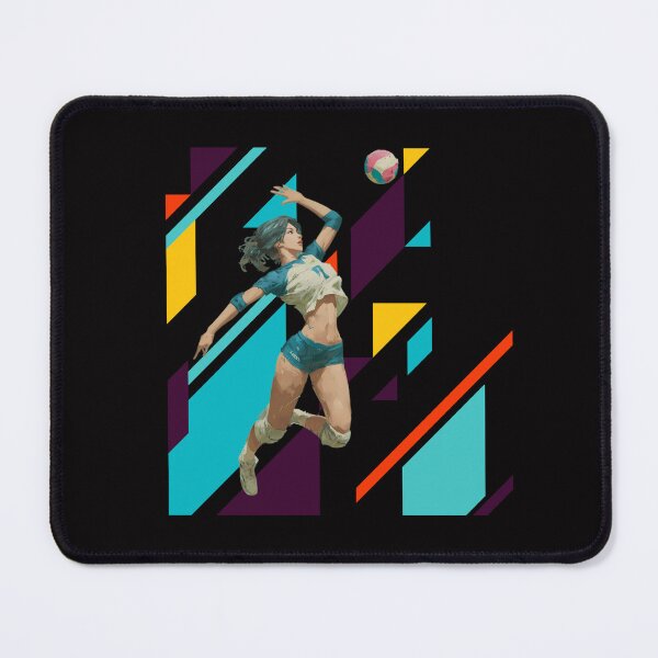 Item preview, Volleyball Spiker Opposite Hitter with Modern Geometric Background designed and sold by daila70.