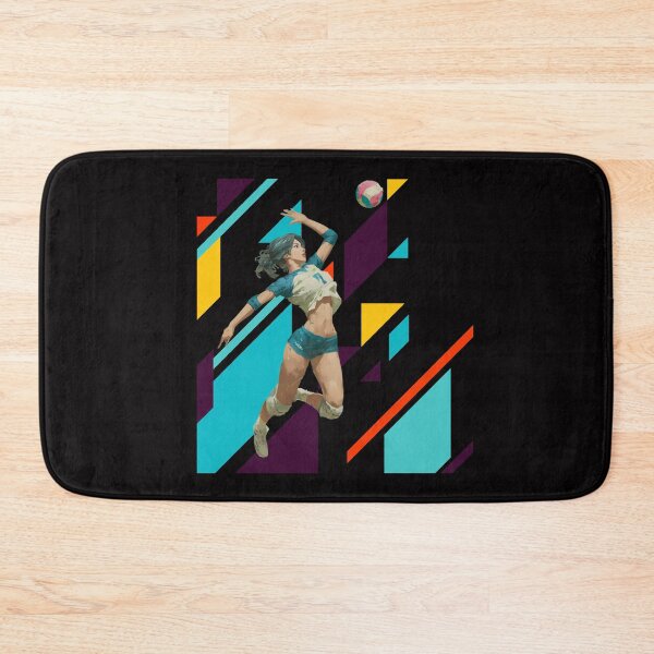 Item preview, Volleyball Spiker Opposite Hitter with Modern Geometric Background designed and sold by daila70.
