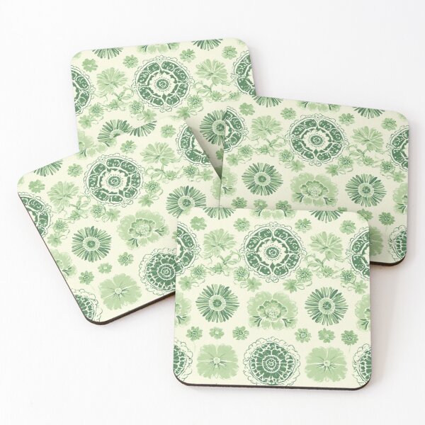 Item preview, Victorian-Inspired Green Botanical Tile Pattern designed and sold by Virtuals1.