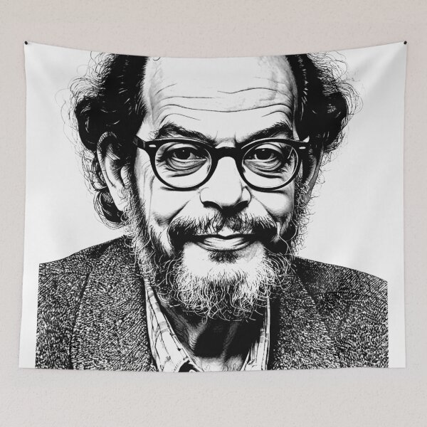 Item preview, Allen Ginsberg Beat Generation Poet Sixties Original Artwork designed and sold by KALEIDOSCOPE UK.