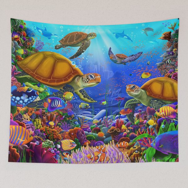 Item preview, Amazing Ocean Turtles designed and sold by GeraldNewtonArt.