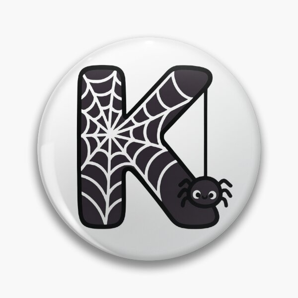 Item preview, Halloween Letter K – Black Spider Web Kawaii Cartoon designed and sold by PrintCreations9.