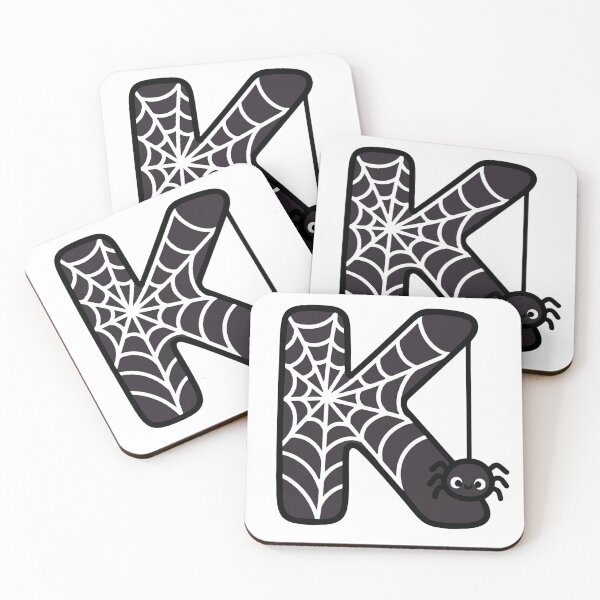 Item preview, Halloween Letter K – Black Spider Web Kawaii Cartoon designed and sold by PrintCreations9.
