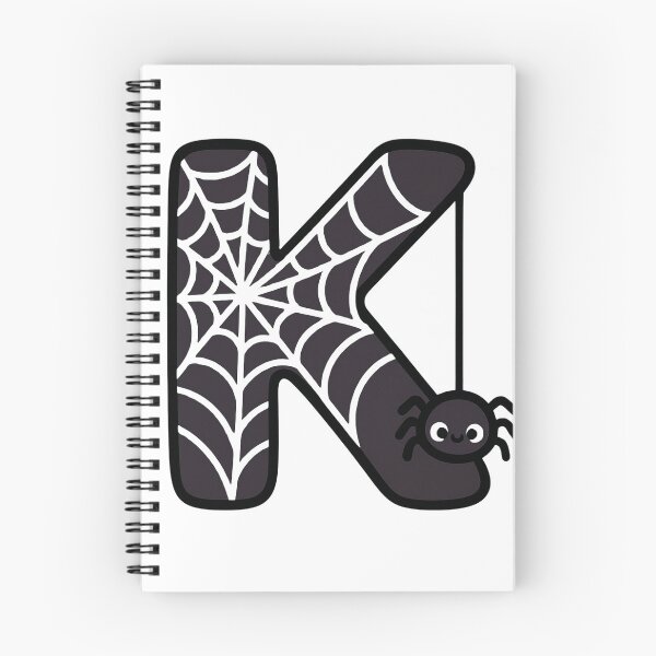 Item preview, Halloween Letter K – Black Spider Web Kawaii Cartoon designed and sold by PrintCreations9.