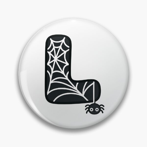 Item preview, Halloween Letter L – Black Spider Web Kawaii Cartoon designed and sold by PrintCreations9.