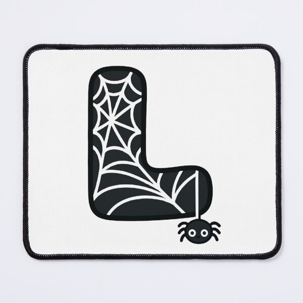Item preview, Halloween Letter L – Black Spider Web Kawaii Cartoon designed and sold by PrintCreations9.