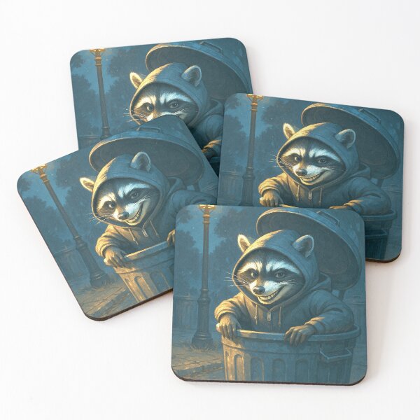 Item preview, Raccoon in the trash can designed and sold by NoerdyundDoerty.