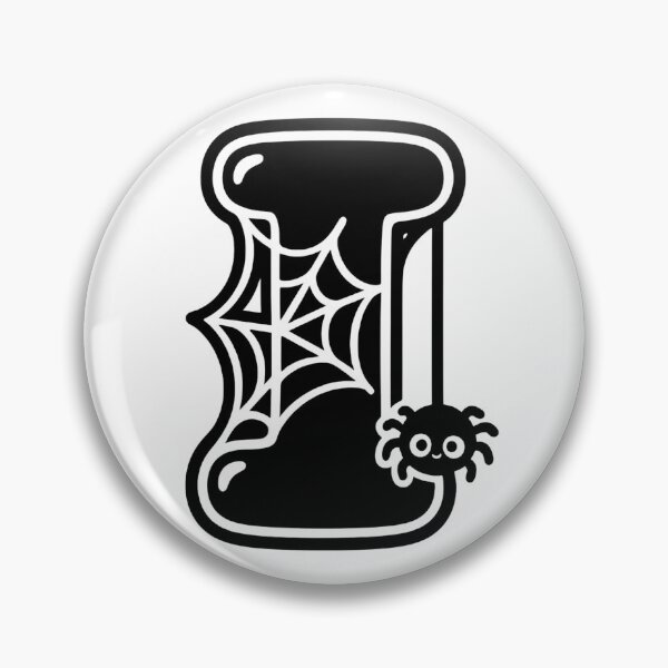 Item preview, Halloween Letter I – Black Spider Web Kawaii Cartoon designed and sold by PrintCreations9.