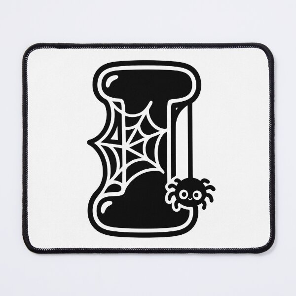 Item preview, Halloween Letter I – Black Spider Web Kawaii Cartoon designed and sold by PrintCreations9.