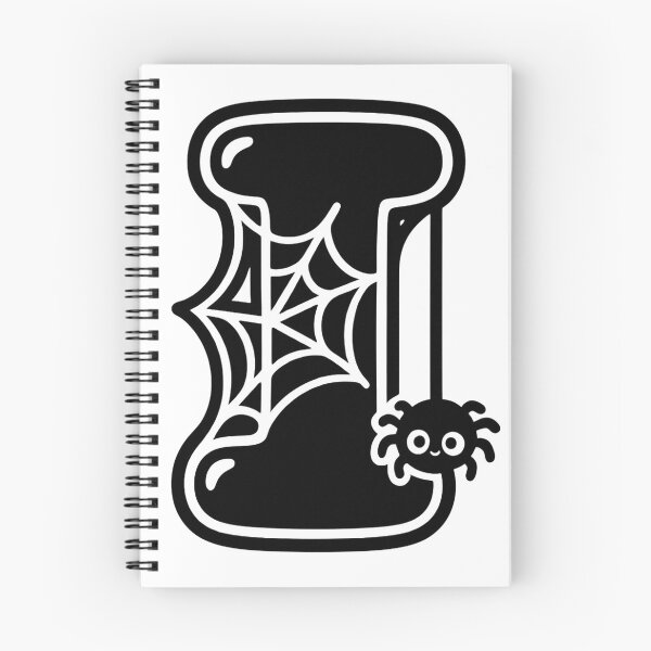 Item preview, Halloween Letter I – Black Spider Web Kawaii Cartoon designed and sold by PrintCreations9.