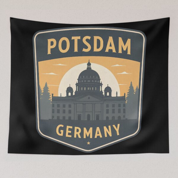 Item preview, Potsdam Germany Emblem – Minimalist Landmark Silhouette Vintage Travel Logo Design designed and sold by VividOrganica.