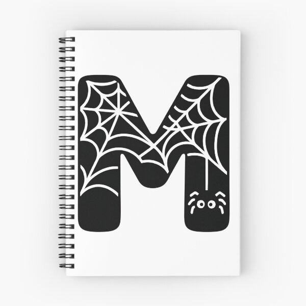 Item preview, Halloween Letter M – Black Spider Web Kawaii Cartoon designed and sold by PrintCreations9.
