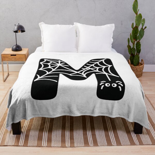 Item preview, Halloween Letter M – Black Spider Web Kawaii Cartoon designed and sold by PrintCreations9.
