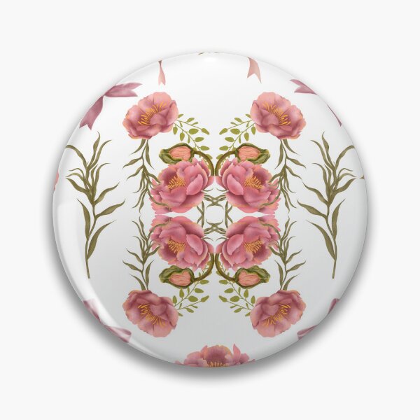 Item preview, Seamless delicate watercolor botanical pattern with pink peonies and pink bows on a white background designed and sold by Grin Katalina Floral Patterns & Cozy Art.