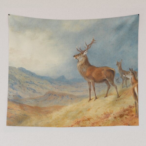 Item preview, Red Deer in a Highland Landscape designed and sold by tomorrowsart.