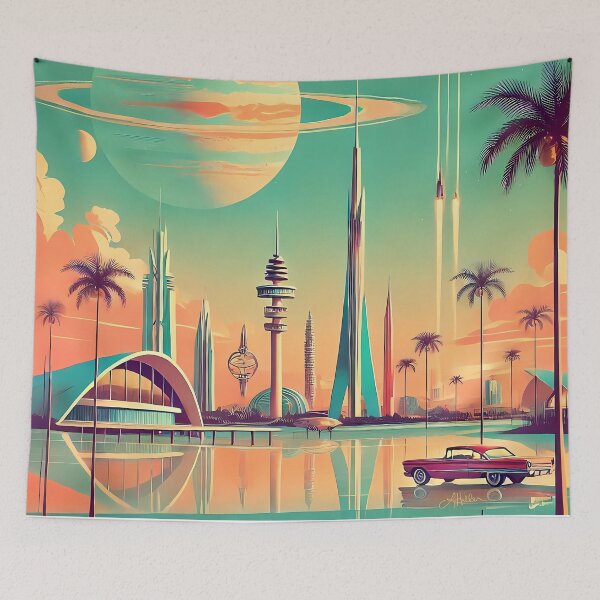 Artikelvorschau, Retro Atomic Futuristic Space Age New Florida entworfen und verkauft von Lee Hiller Designs.