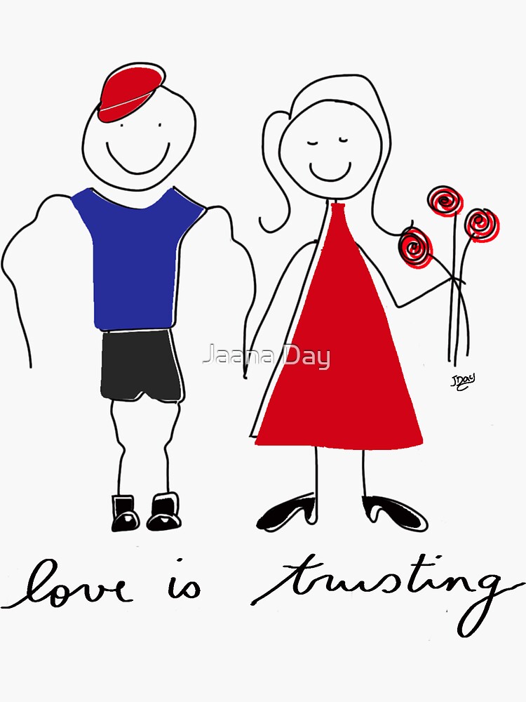 Thumbnail 3 of 3, Sticker, Love Is Trusting designed and sold by JaanaDay.