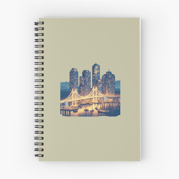 Item preview,  Busan Haeundae Skyline with North Harbor Bridge 3D Cute Sketch,   designed and sold by PaintMeWorld.