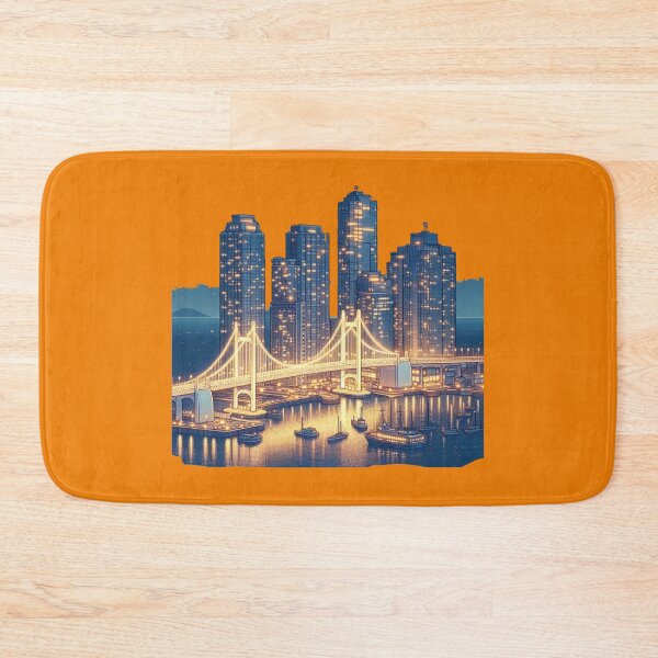 Item preview,  Busan Haeundae Skyline with North Harbor Bridge 3D Cute Sketch,   designed and sold by PaintMeWorld.