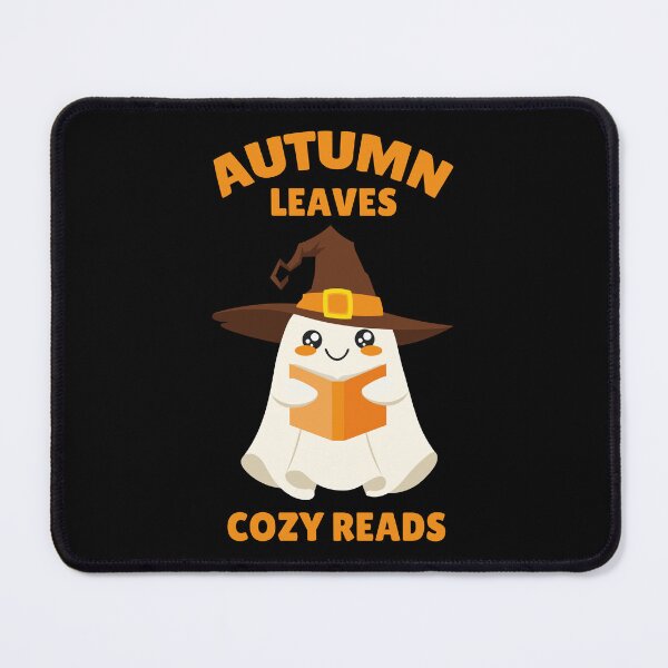 Item preview, Cute Kawaii Ghost Autumn leaves and cozy reads designed and sold by Art-of-Rory.