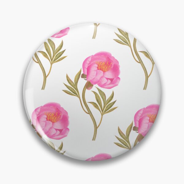 Item preview, Seamless delicate watercolor pattern with pink peonies on a long stem and a white background designed and sold by Grin Katalina Floral Patterns & Cozy Art.