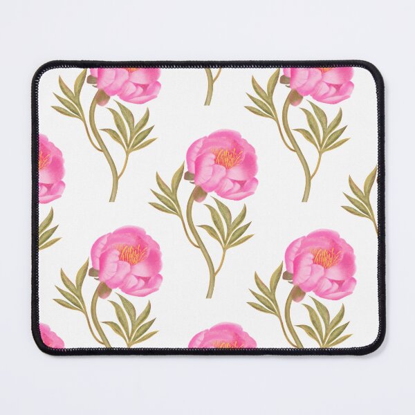 Item preview, Seamless delicate watercolor pattern with pink peonies on a long stem and a white background designed and sold by Grin Katalina Floral Patterns & Cozy Art.
