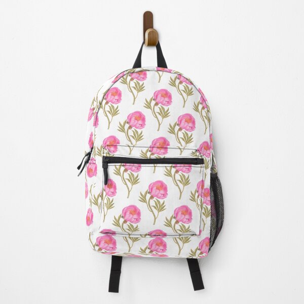 Item preview, Seamless delicate watercolor pattern with pink peonies on a long stem and a white background designed and sold by Grin Katalina Floral Patterns & Cozy Art.