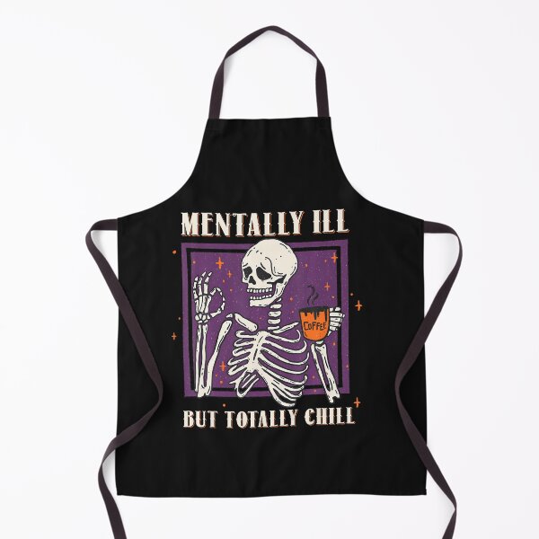 Item preview, Mentally Ill But Totally Chill Halloween Costume Skeleton T-Shirt designed and sold by krotkrot.