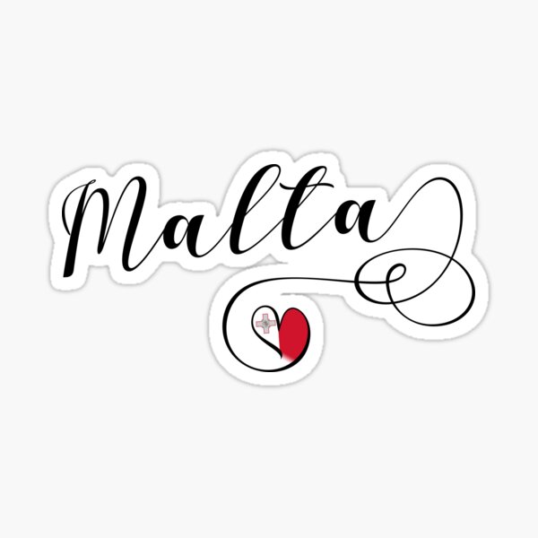 Malta Heart, Malta Flag, I Love Malta Sticker