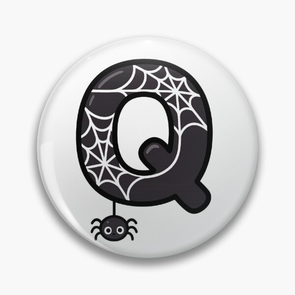 Item preview, Halloween Letter Q – Black Spider Web Kawaii Cartoon designed and sold by PrintCreations9.