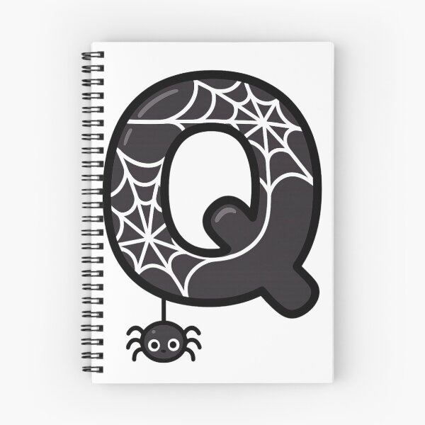 Item preview, Halloween Letter Q – Black Spider Web Kawaii Cartoon designed and sold by PrintCreations9.