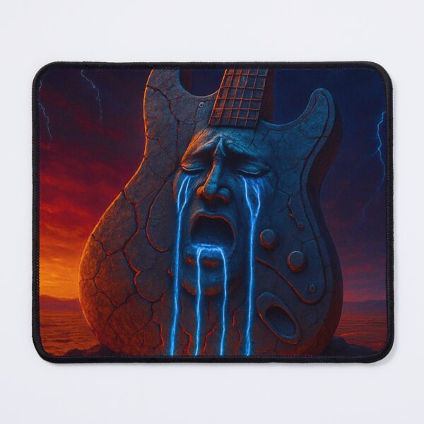 Item preview, Surreal Crying Face Guitar Artwork - Desert Cry Blues designed and sold by DireBlaze.