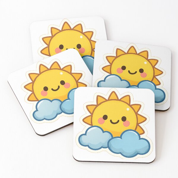 Item preview, Cute Weather Sticker with Smiling Sun Cloud. designed and sold by Stickerrwallah.