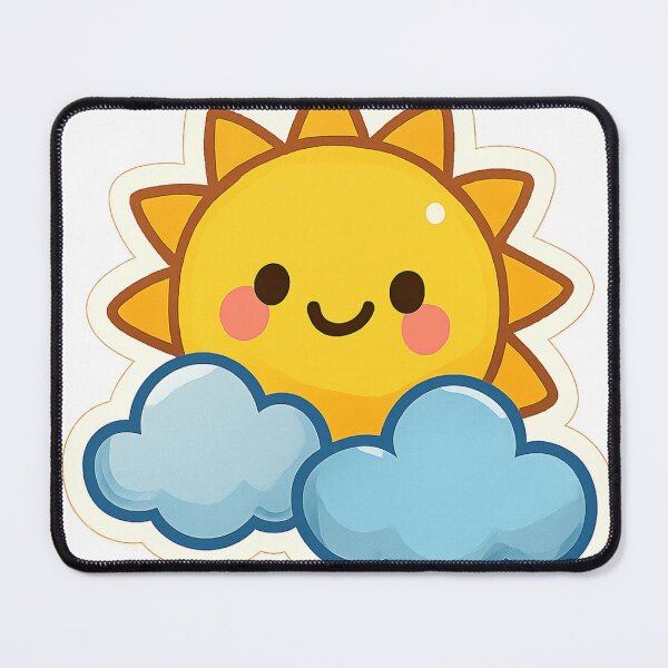 Item preview, Cute Weather Sticker with Smiling Sun Cloud. designed and sold by Stickerrwallah.