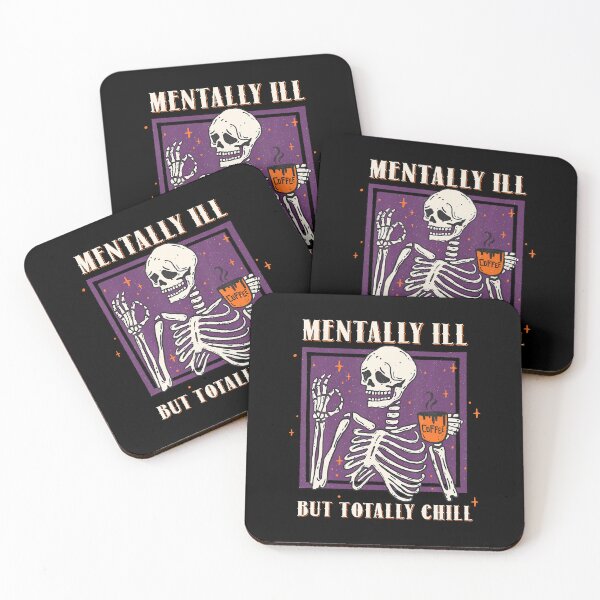 Item preview, Mentally Ill But Totally Chill Halloween Costume Skeleton T-Shirt designed and sold by CcConsultingS.