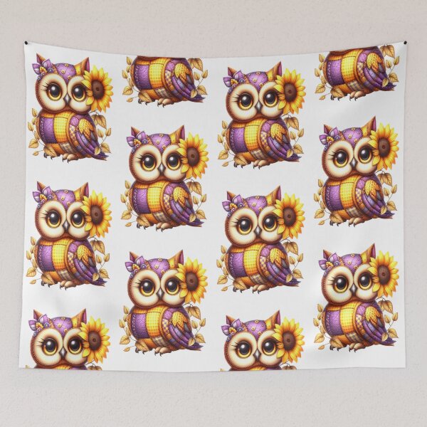 Item preview, Fantasy owl patchwork style designed and sold by LoneAngel.