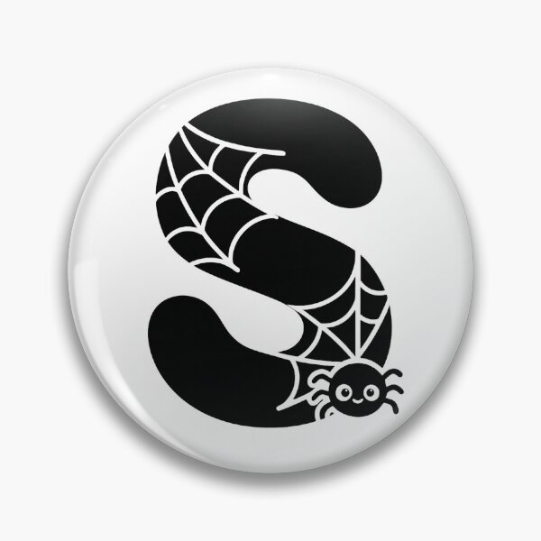 Item preview, Halloween Letter S – Black Spider Web Kawaii Cartoon designed and sold by PrintCreations9.