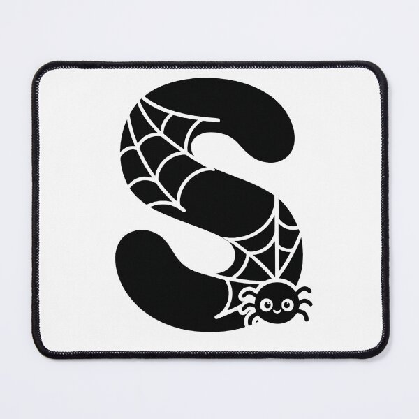 Item preview, Halloween Letter S – Black Spider Web Kawaii Cartoon designed and sold by PrintCreations9.