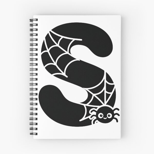 Item preview, Halloween Letter S – Black Spider Web Kawaii Cartoon designed and sold by PrintCreations9.
