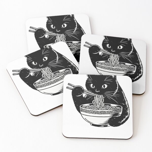 Item preview, Cat Eating Ramen Noodles Japanese Funny  designed and sold by Ustonriceldar.