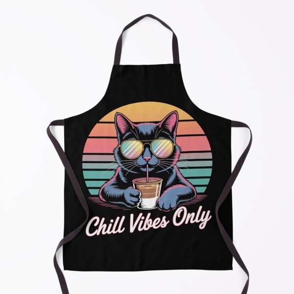 Artikelvorschau, Chill Vibes Only Retro Katze entworfen und verkauft von BrightThreadBB.