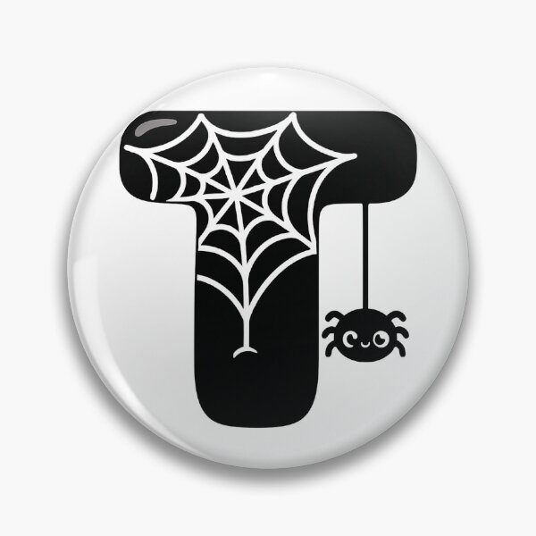 Item preview, Halloween Letter T – Black Spider Web Kawaii Cartoon designed and sold by PrintCreations9.